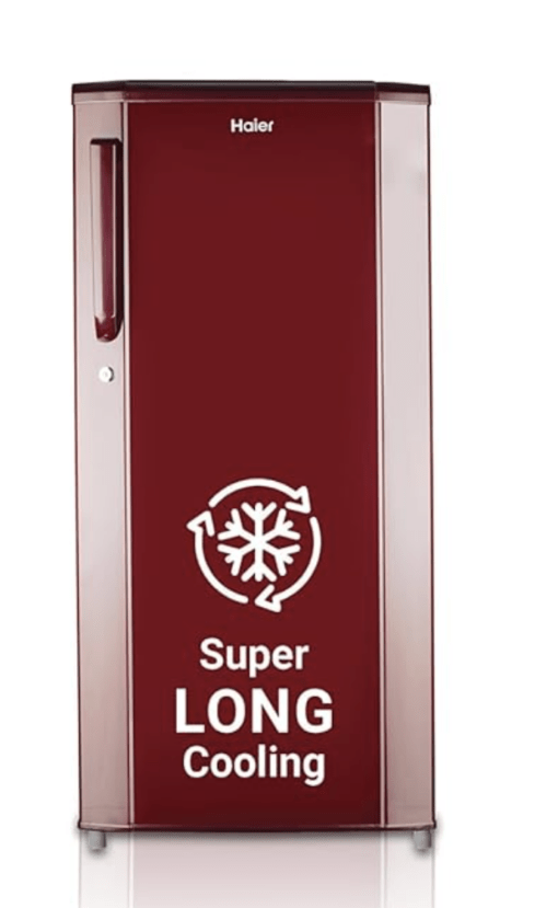 Haier 165 L, 1 Star, Direct-Cool Single Door Refrigerator (HED-171RS-P, Red Mono)